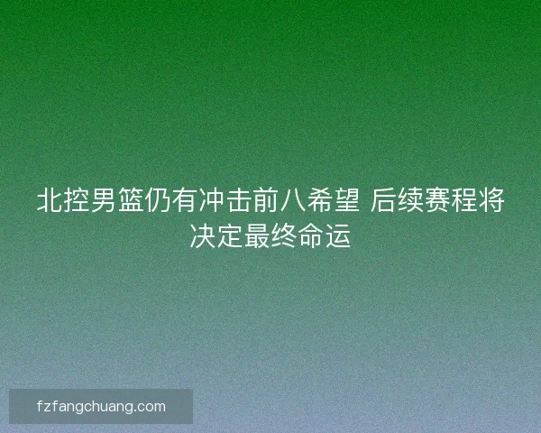 北控男篮仍有冲击前八希望 后续赛程将决定最终命运